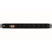 Reglette Alum 19  6 Prises 2P + T avec Disjoncteur Lande