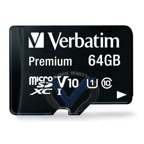 Carte mémoire microSDXC Classe 10 64 GB avec adaptateur 44084