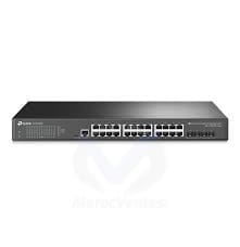 Tplink JetStream™ 24-Port Gigabit L2+ Managed Switch with 4 SFP SlotsPORT: 24× Gigabit RJ45 Ports, 4× Gigabit SFP Slots, RJ45/Micro-USB Console PortSPEC: 1U 19-inch Rack-mountable Steel CaseFEATURE: Integration with Omada SDN Controller, Static Rout TL-SG