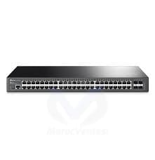 Tplink JetStream™ 48-port Pure-Gigabit L2 Managed Switch, 48 10/100/1000Mbps RJ45 ports including 4 Gigabit SFP slots, Static Routing, Port/Tag/Voice/Protocol-Based VLAN, Q-in-Q(Double VLAN), GVRP, STP/RSTP/MSTP, IGMP V1/V2/V3 Snooping, COS, DSCP, Rate Li