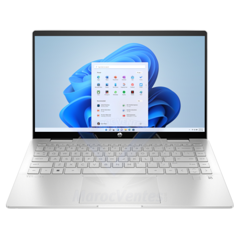 HP Pavilion x360 2-in-1 14-ek1001nk, Intel® Core ™ i5-1335U (jusqu’à 4,60 GHz avec la technologie Intel® Turbo Boost, 12 Mo de mémoire cache L3, 10 cœurs), 8Go RAM DDR4-3200 MHz, 512 SSD PCIe® NVMe™ M.2, 14 Tactile FHD (1920 x 1080), IPS, verre bord à