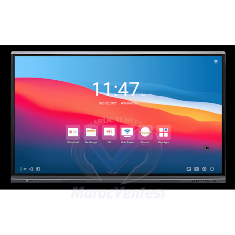 Ecran Interactif TactEasy • Android 13, 4GB RAM + 32GB ROM • Systéme de Reconnaissance de l'écriture Manuscrite • Livré avec 2 Stylets + 1 Pointeur + Support Mural TA-65
