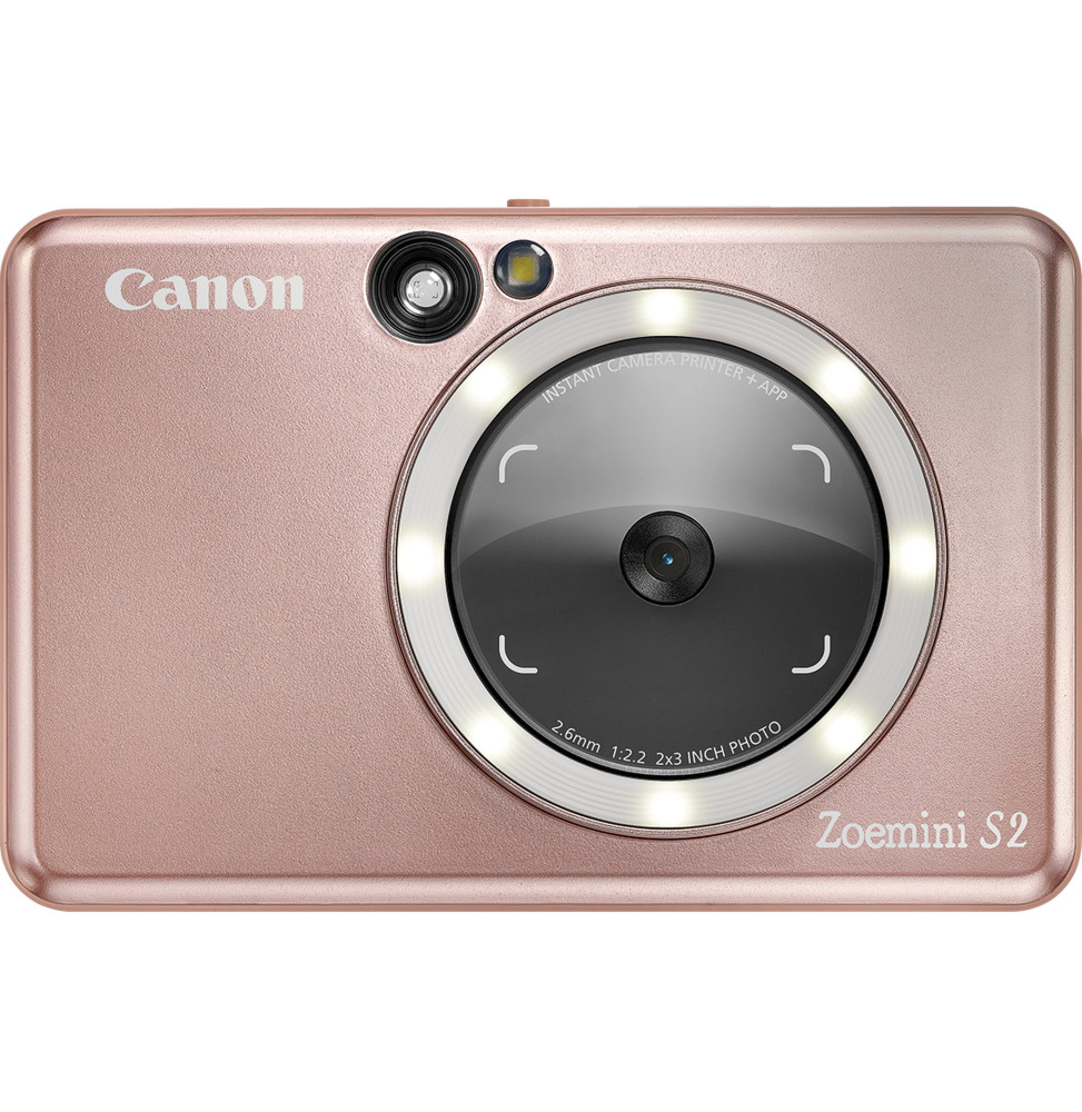 Appareil Photo Couleur Instantané ZOEMINI S2 ZV223 Rose Doré