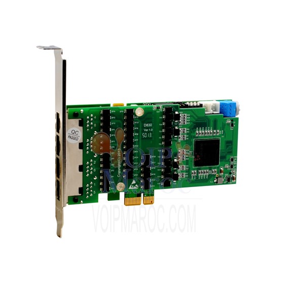 Carte T1/E1/J1 PRI 4 Port PCI-E (Version avancée, Bas Profil) D430