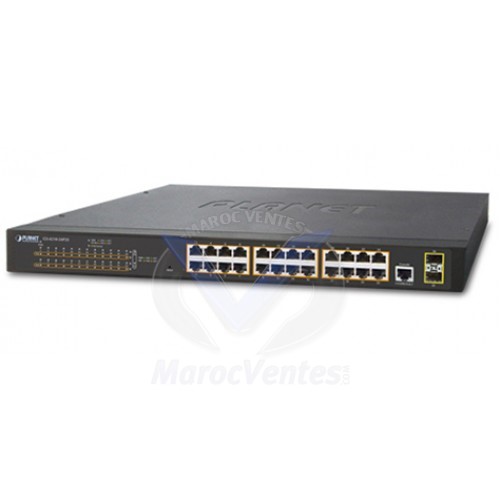 SWITCH MANAGED 24 PORTS Niv2 10/100/1000 PoE+  2 PORTS 100/100 SFP Géré GS-4210-24P2S
