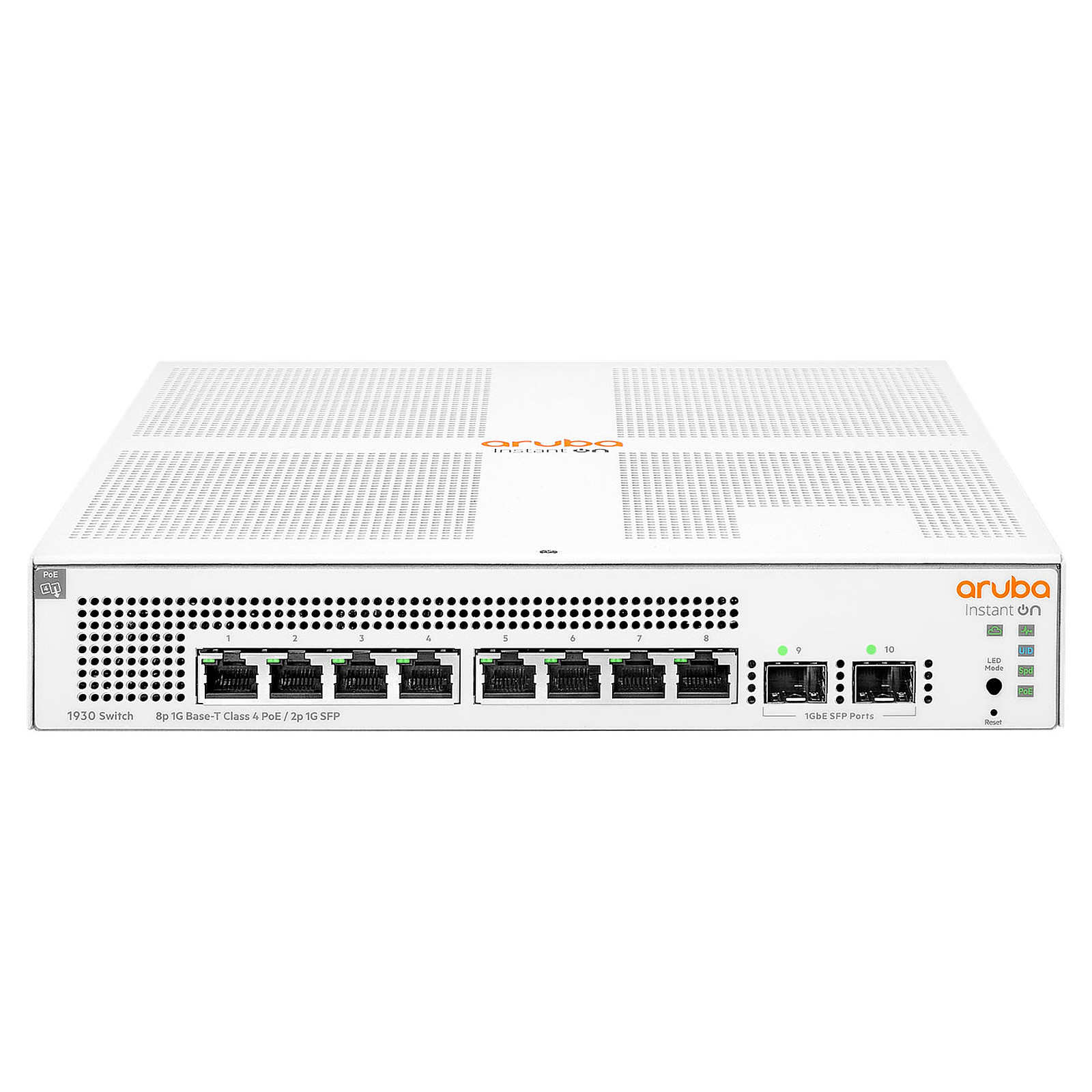 Commutateur HP Aruba Instant On 1930 8G 2SFP 8 Ports PoE+ 10/100/1000 Mbps Géré 124W JL681A