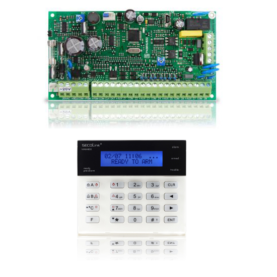 PACK CENTRALE D'ALARME AVEC TRANSMETTEUR TEL RTC PAS816-KM24A-CAS6