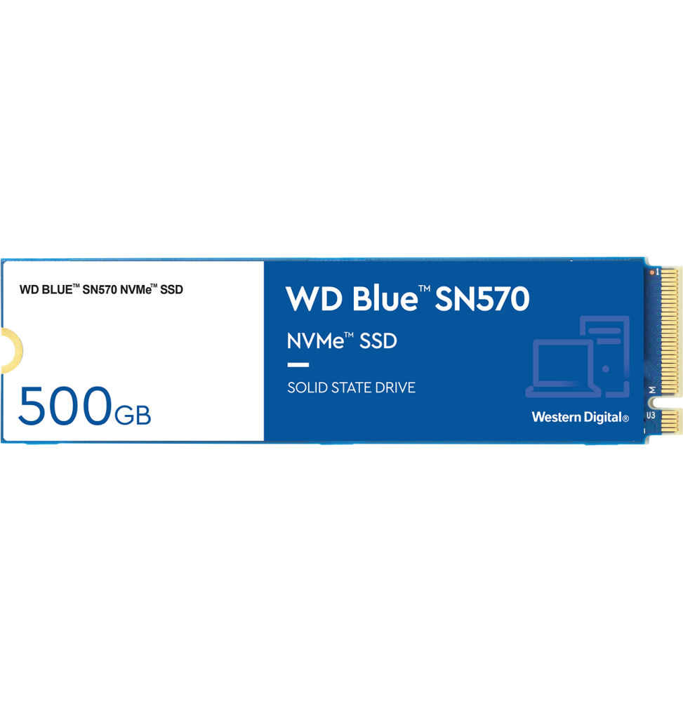 Disque Dur Interne SSD Blue SN570 M.2 2280 PCIe Gen3x4 NVMe 500 Go WDS500G3B0C