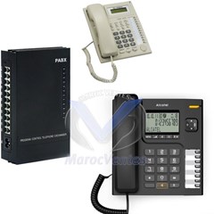 Autocommutateur 3 Lignes RTC + 1 Key Téléphone + 3 Alcatel T76CE Pack-Panafone-MK308