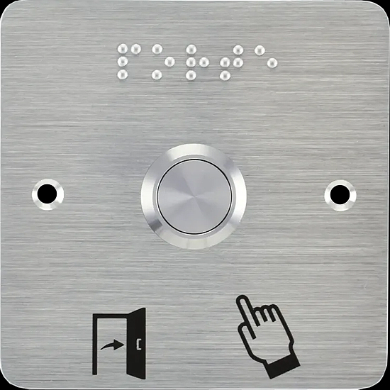 BOUTON DE SORTIE CARRE EN INOX SANS CONTACT 12V NO/NC/COM OP19D OP19D