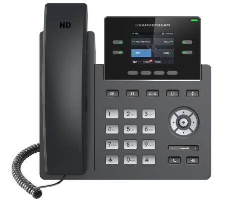 Téléphone IP prenant en charge jusqu'à 2 comptes SIP, WiFi, écran LCD et qualité audio HD. GRP2613(W