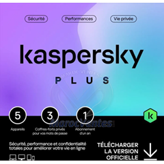 Antivirus KASPERSKY 2023 Plus - 1 an / 5 postes KL10428BEFS-SLIMMAG