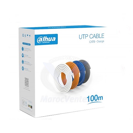 CABLE RESEAU 100M UTP CAT6 POWER OVER ETHERNET PFM922I-6UN-C-100 CI10DAH-100M