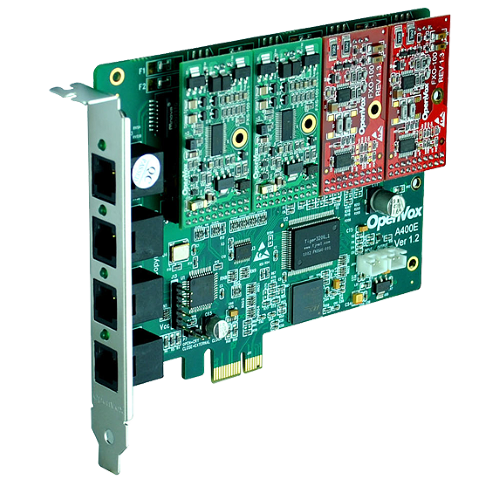 Carte analogique  PCI-E 4 Port FXO/FXS A400E