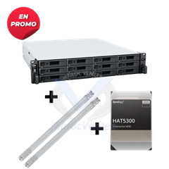 Promo RackStation RS2421plus 36M+4 Disques dur Synology 4TB SATA 3,5''+Rail kit RKS-02