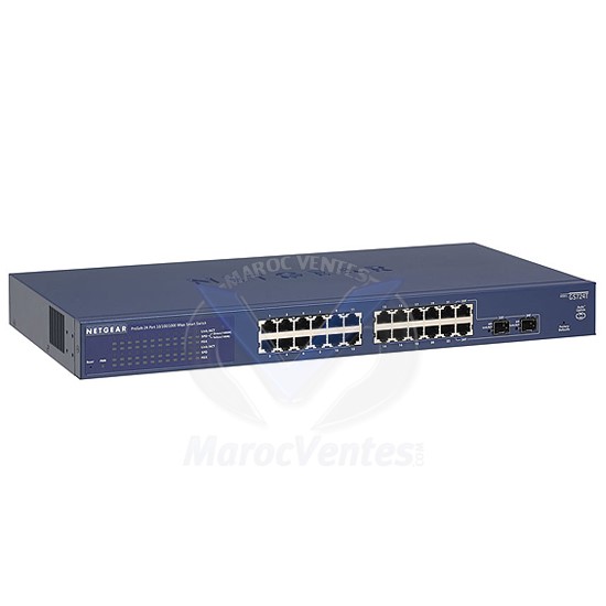 Smart Switch Prosafe Web Manageable 24 ports Gigabit - Niveau 2 - 2 x SFP GS724T