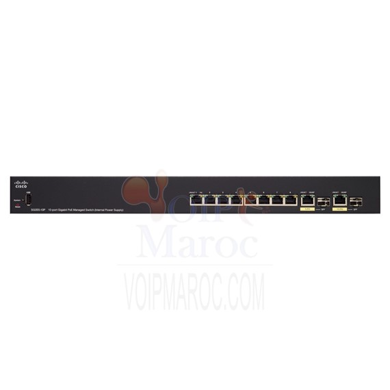 Switch C3 8 x 10/100/1000 (PoE+) + 2 x SFP Gigabit combiné Montable sur rack  PoE+ (62 W) Géré SG355-10P-K9-EU