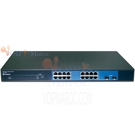 Web Switch 16 Ports 10/100/1000 Mbits VLAN 19" + 2 Slot Gbic TEG-160WS