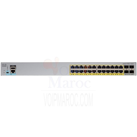 Switch Manageable PoE+ 24 Ports 10/100/1000 Mbps + 4 Ports SFP LAN LITE WS-2960L-24PS-LL