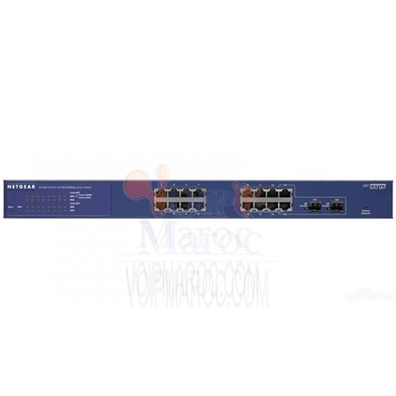 Switch 16 ports Gigabit 10/100/1000 Mbps manageable niveau 2 + 2 slots pour modules SFP GS716T